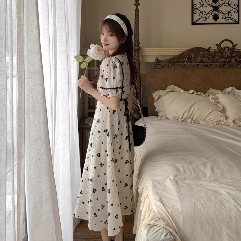 : Váy Hoa Tiểu Thư Quảng Châu Nữ Kèm Ảnh Thật Trải Sàn  M0393- Lolla_Fashion