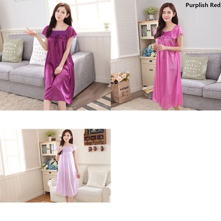 Đầm ngủ vải lụa mát satin cỡ lớn cho nữ