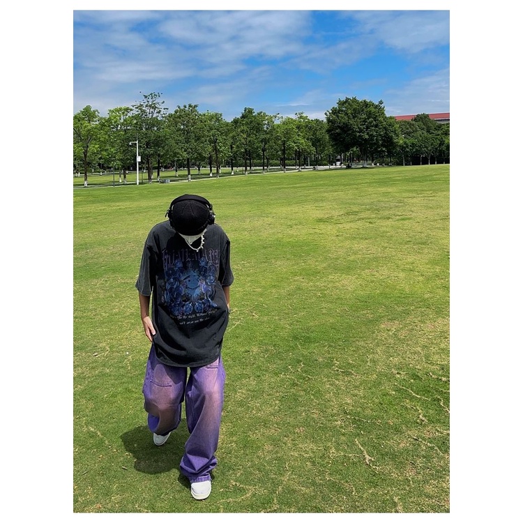 Quần Jean Dài Ống Rộng Dáng Suông Kiểu Hip-Hop Đường Phố Mỹ Cá Tính Cho Nam