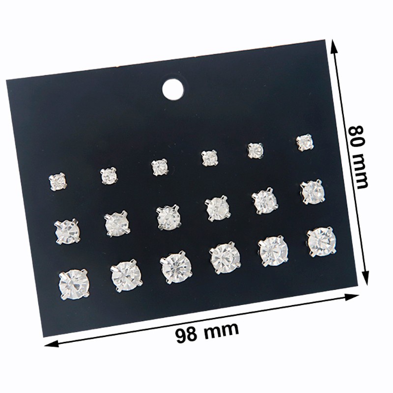 Set 9 Đôi Khuyên Tai Đính Đá Zircon Hình Tròn Cổ Điển Cho Nữ