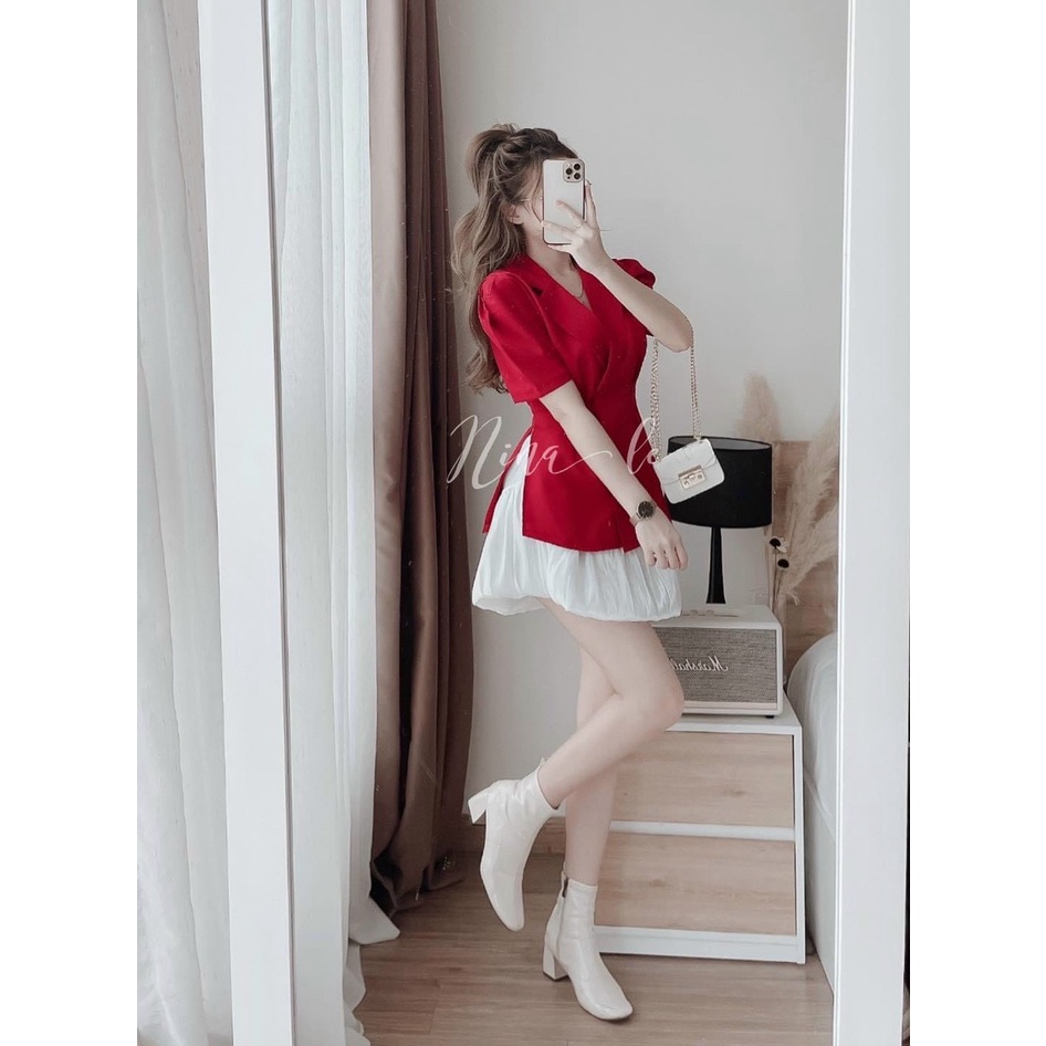 sset áo vest chân váy bí tôn dáng cực xinh m53 | BigBuy360 - bigbuy360.vn