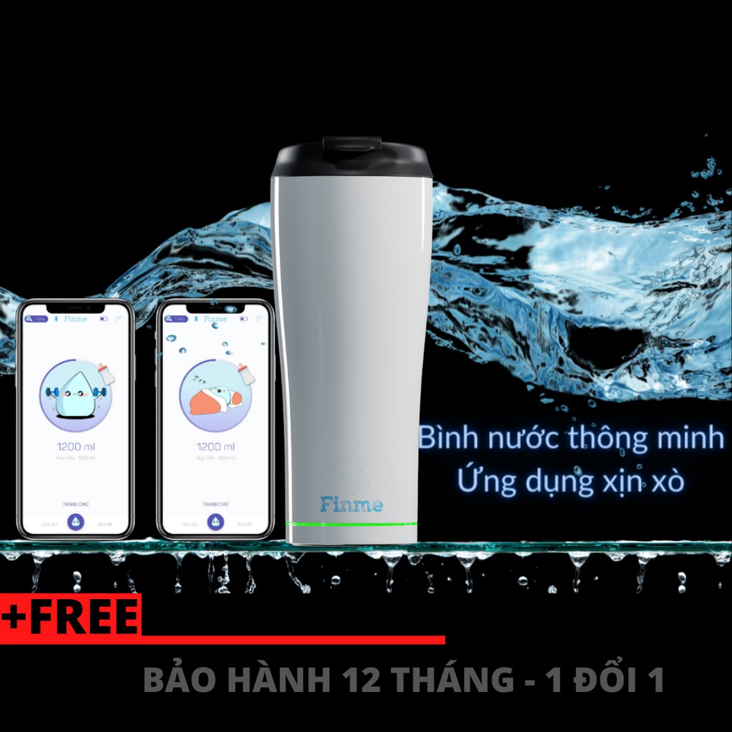 Bình Giữ Nhiệt Thông Minh Finme - Bình Sức Khoẻ - Trắng Ngọc Trai - 500ML