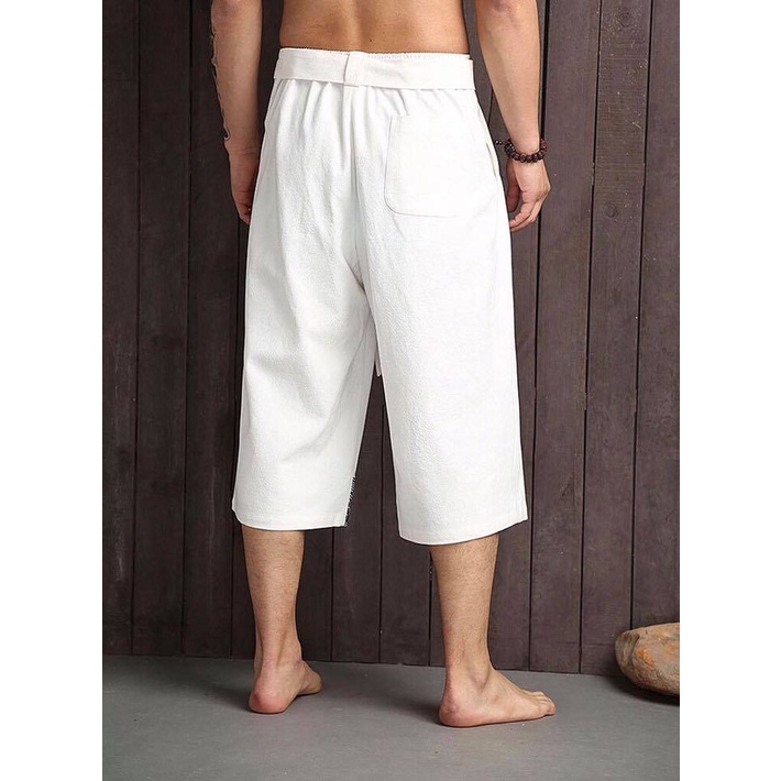 Quần lửng Kimono Kawaki, quần đũi lửng Edo Menswear Japan style, chất đũi mềm mát xu hướng thời trang 2023