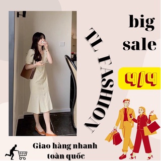 Váy đuôi cá, tay bồng cúc ngọc
