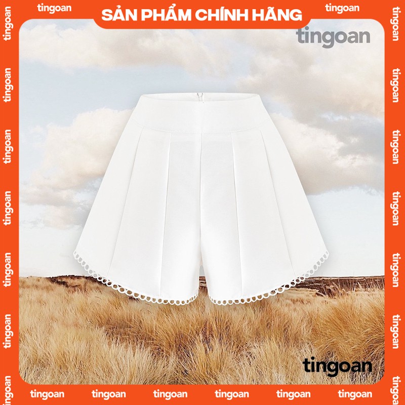Quần tafta set trắng viền ren tingoan HEART 2 HEART SHORT/WH