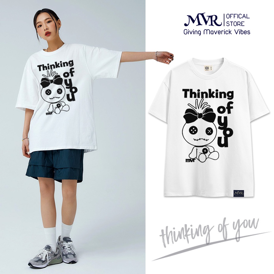 Áo thun cặp nam nữ nhóm tay lỡ form rộng Hàn quốc phông cotton hình nhân voodoo chính hãng MVR TT300602