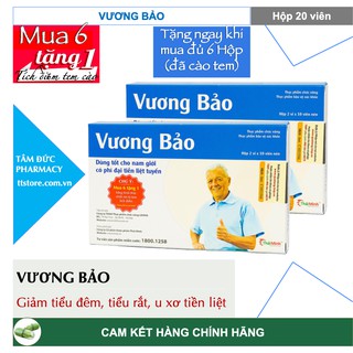 VƯƠNG BẢO [Hộp 20 viên] - Hỗ trợ điều trị phì đại tuyến tiền liệt, giảm tiểu buốt, gắt, són tiểu, tiểu đêm