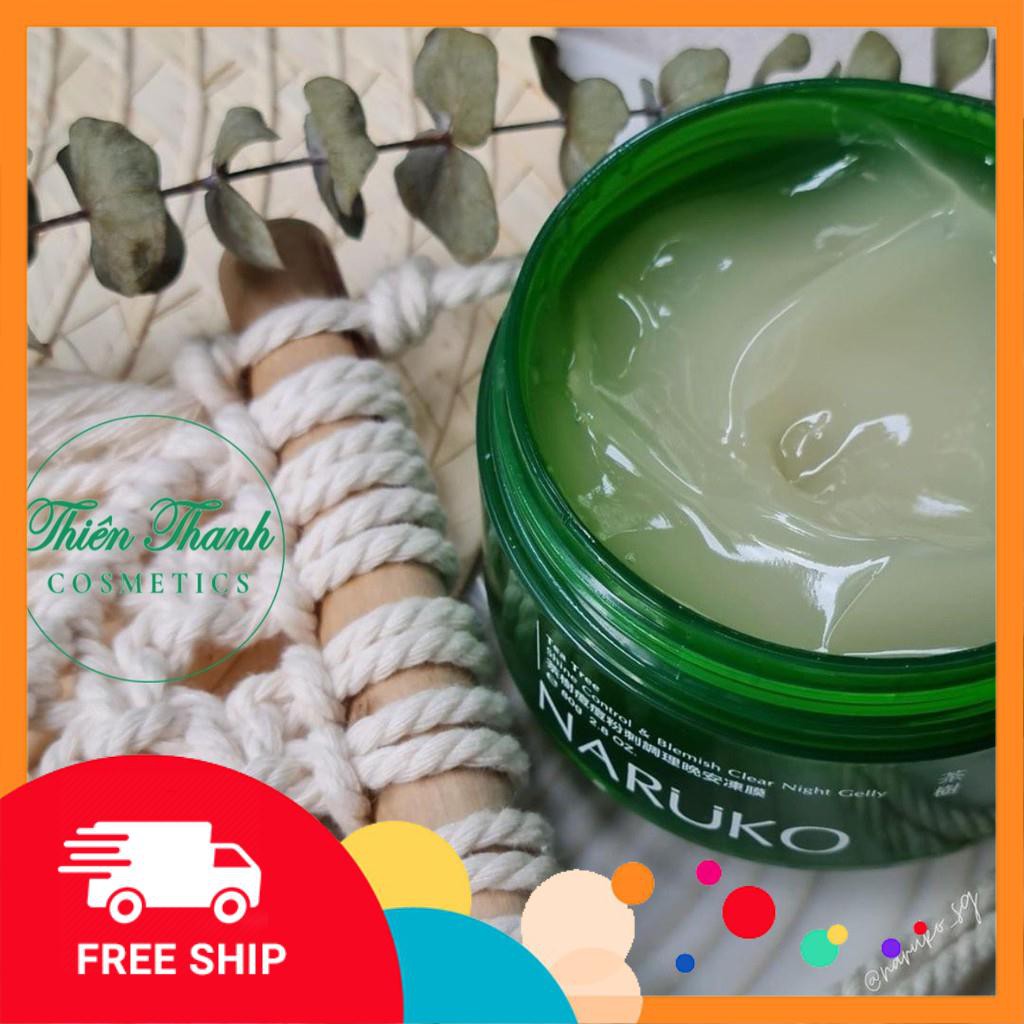 Mặt Nạ Ngủ Chăm Sóc Da Mụn Chiết Xuất Tràm Trà Naruko Tea Tree Shine Control & Blemish Clear Night Gelly 80g