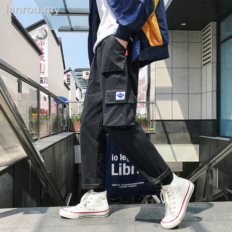 quần ống rộng Phối Túi Hộp Phong Cách Hip Hop Hàn Quốc Thời Trang Cho Nam