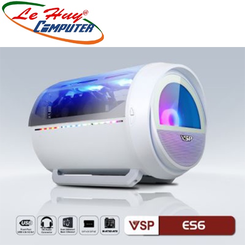 Vỏ máy tính VSP E-ROG Panora ES6 Gaming Đen/Trắng (No Fan)