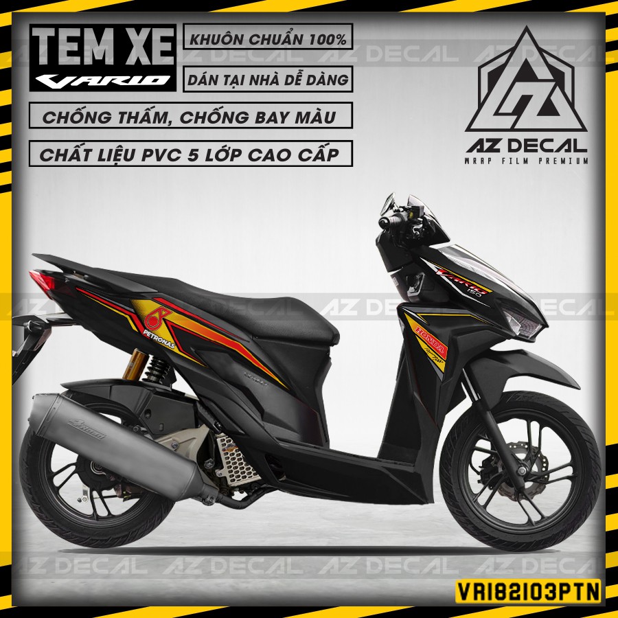 Tem Dán Xe Vario Mẫu Petronas 01 | VR182103PTN | Chất Liệu Decal PVC, Cắt Khuôn Sẵn, Chống Thấm Nước