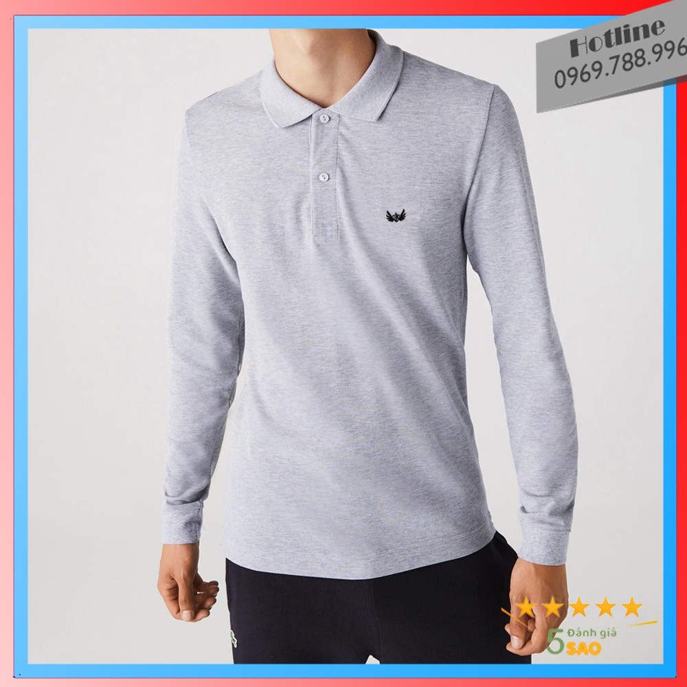 Áo polo nam vải Cá Sấu Cotton Cao Cấp, Logo THÊU, cổ dệt bo len,áo thun nam có cổ tay dài thời trang