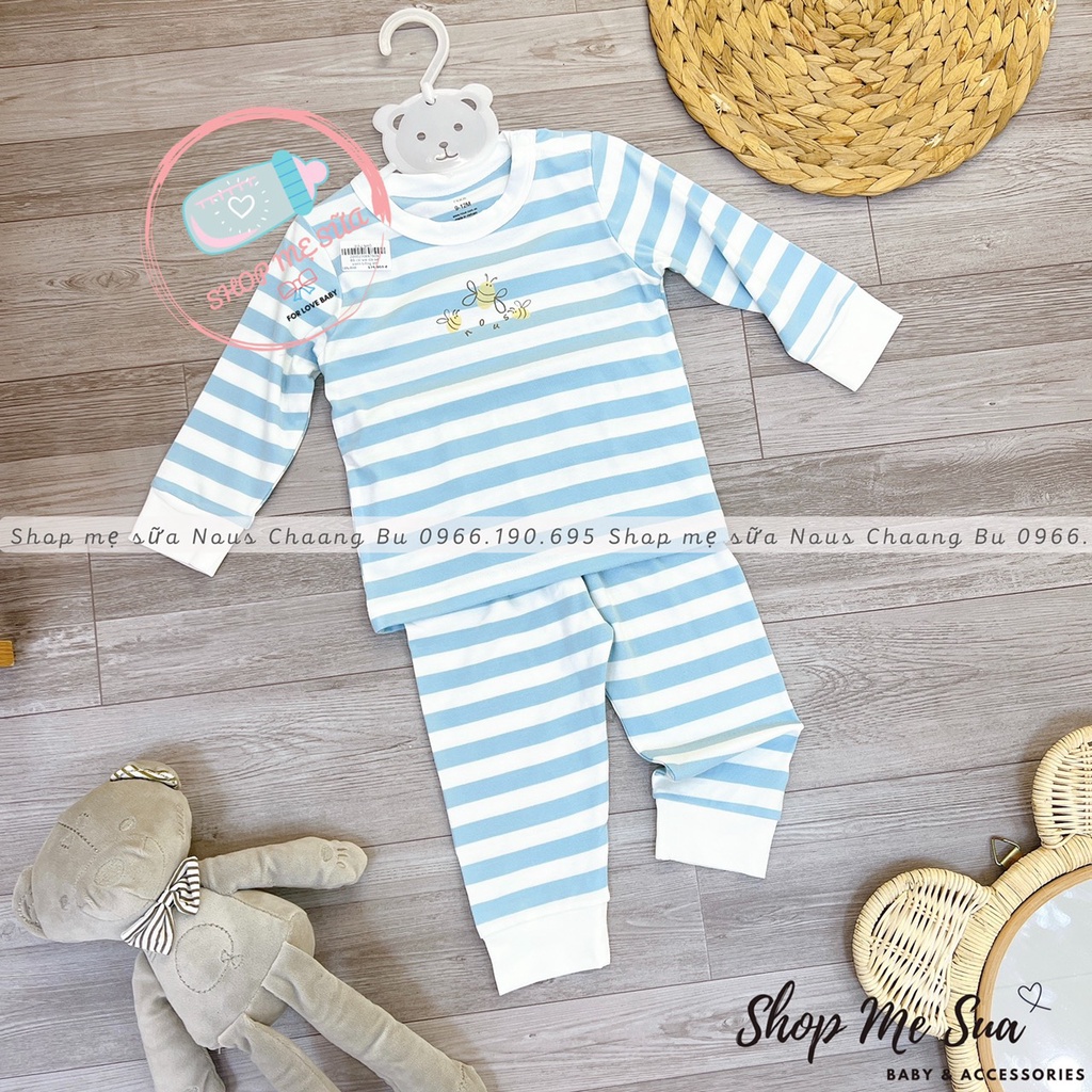 NOUS Bộ dài tay thu đông nous dài tay cài vai nous cho bé 12M-24M chất liệu petit và nuair