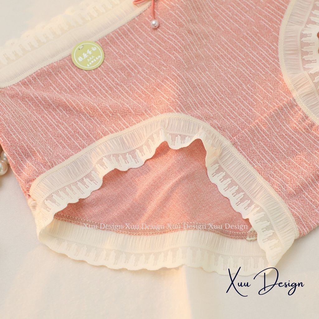 Quần lót nữ Wexuu Design, Quần lót cotton lạnh cao cấp phối ren sexy chất liệu mềm mại thoáng khí - QC50