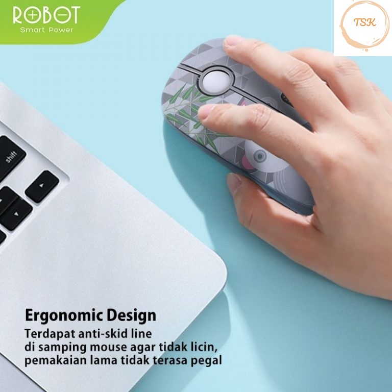 🐭🐭🐭🐭 Chuột Không Dây Tĩnh Âm 2.4Ghz ROBOT M330 Họa Tiết 🐭🐭🐭🐭