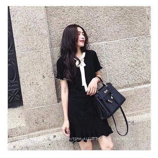 VÁY LEN CỔ BUỘC NƠ