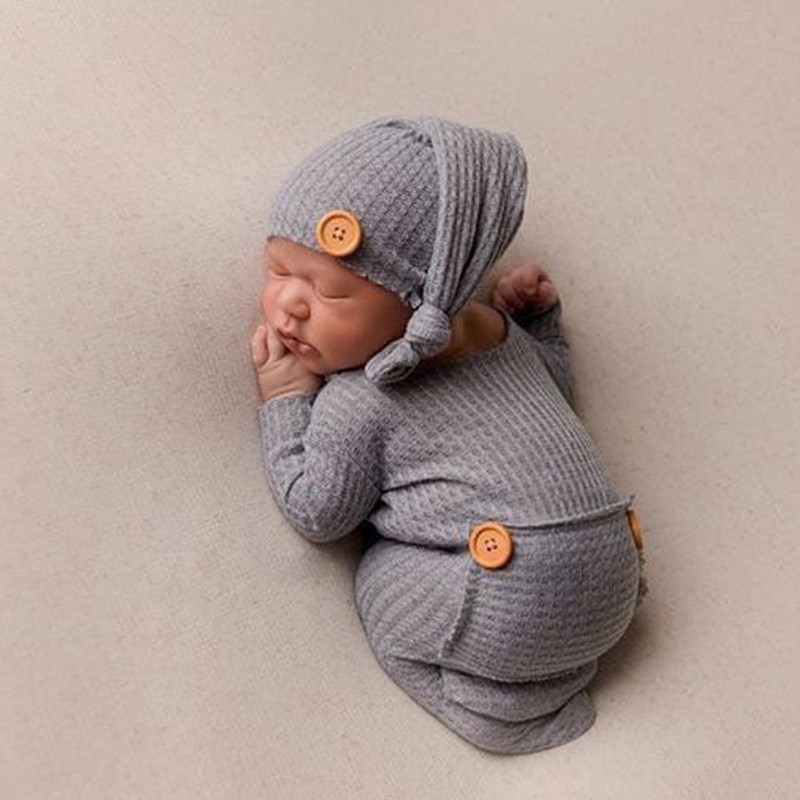 Bộ Áo Liền Quần + Nón Đáng Yêu Đạo Cụ Chụp Ảnh Cho Bé