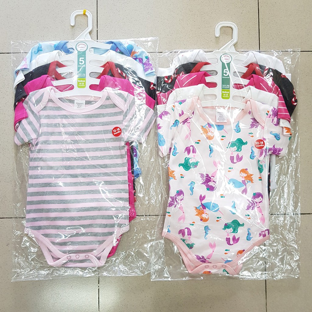 Combo 5 body liền quần thun cotton dễ thương cho bé gái ( màu ngẫu nhiên)