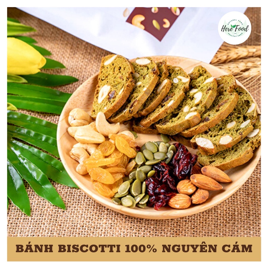 Bánh biscotti ăn kiêng nguyên cám mix 3 vị thơm ngon - Biscotti không đường chuẩn ăn kiêng, giảm cân giữ dáng gói 300gr