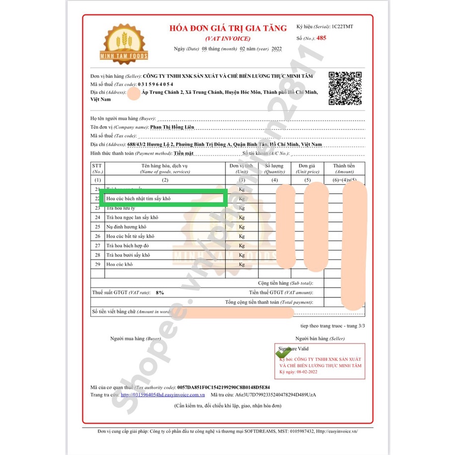 Hoa cúc bách nhật tím sấy khô 100g