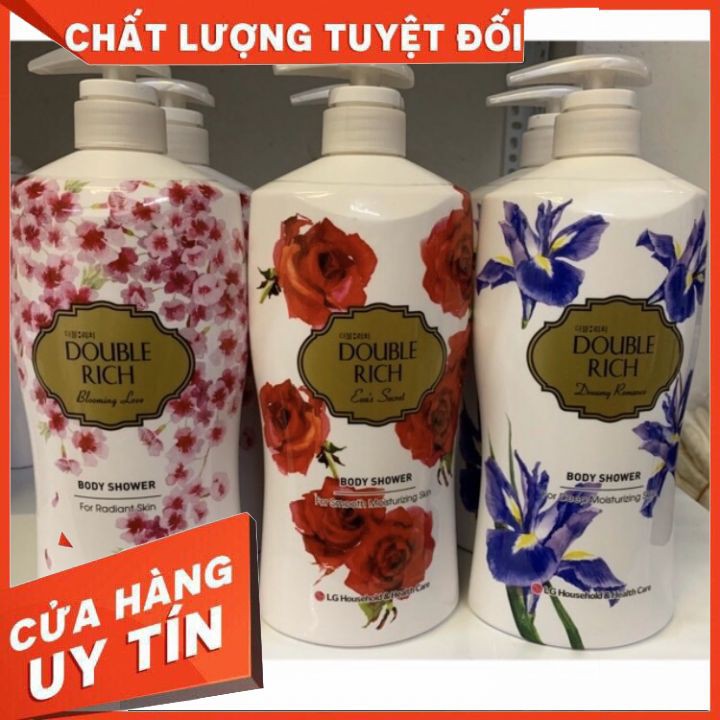 [chính hãng] Sữa tắm Double Rich 800g hoa anh đào,hoa Iris, Hương Hoa Hồng   giữ hương lâu , mùi thơm dễ chịu