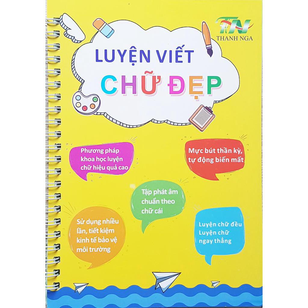 Vở Tập Viết Số và Chữ Tiếng Việt Tự Xóa Thần Kỳ - Gia sư mọi lúc mọi nơi