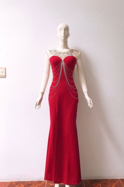 Đầm dạ hội kết chuỗi cao cấp kèm ảnh thật tặng hoa tai thời trang xinh xắn | BigBuy360 - bigbuy360.vn