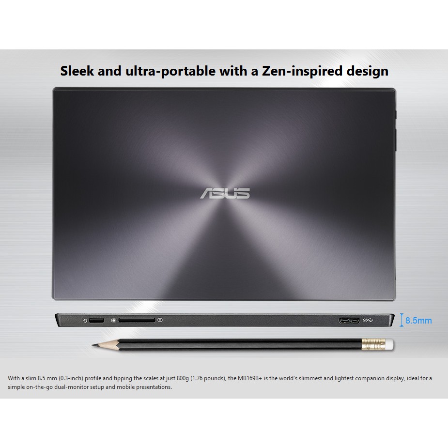 Màn Hình Di Động ASUS Zenscreen MB169B+ 15.6'' Full HD  - LCD PORTABLE | BigBuy360 - bigbuy360.vn