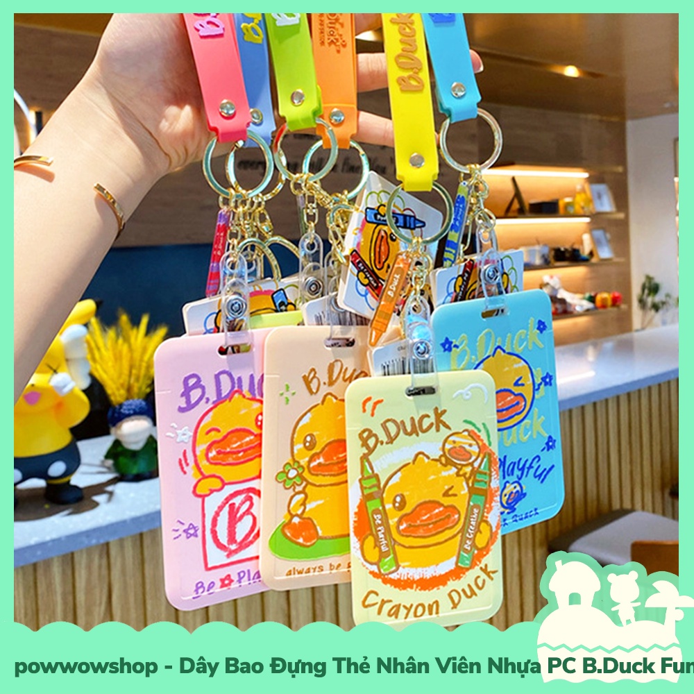 [Sẵn VN - Hỏa Tốc] Dây Móc Khóa Bao Đựng Thẻ Nhân Viên Nhựa PC+Acrylic Mẫu B.Duck Vịt Vàng Vui Nhộn