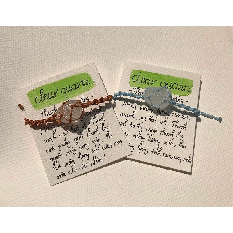 Vòng tay macrame Clear Quartz