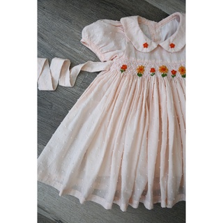 ĐẦM SMOCK CỔ SEN THÊU HOA