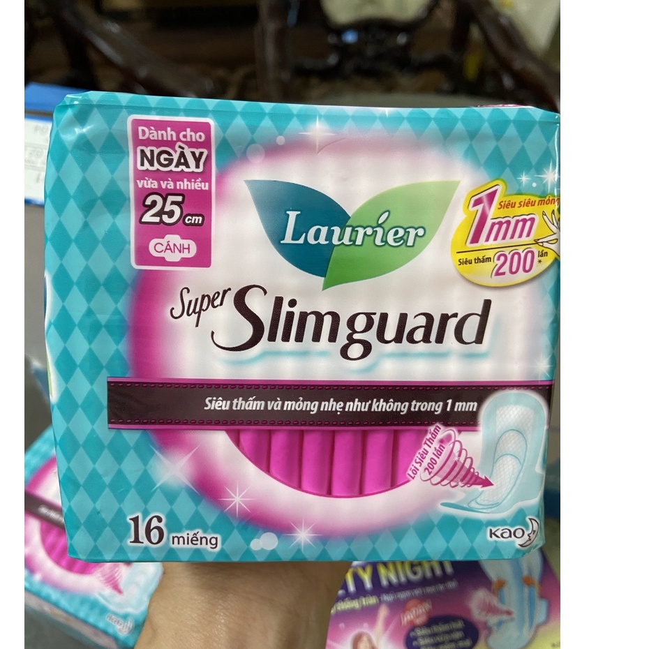 BĂNG VỆ SINH LAURIER SUPER SLIMGUARD 25CM - 16 miếng