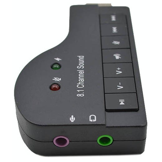 Thẻ âm thanh đàn Piano Goojodoq 8.1 kênh USB 3D - F23839 - đen