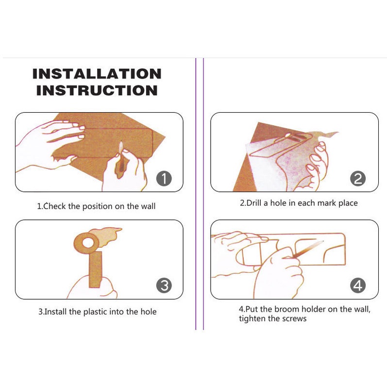 Giá Đỡ Cây Lau Nhà Bằng Nhựa ABS Đa Năng Kèm Móc Tiện Dụng Cho Nhà Bếp / Phòng Tắm