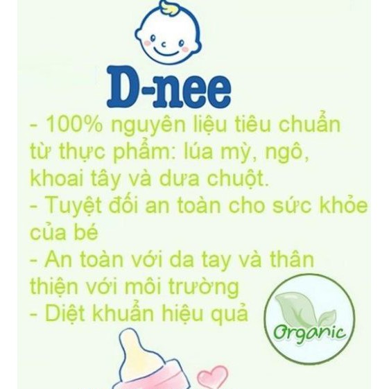 [ SIÊU SALE ] Nước rửa bình sữa Dnee Cleanser Organic 600ml, 620ml Thái Lan, Hạn sử dụng 36 tháng kể từ ngày sản xuất.