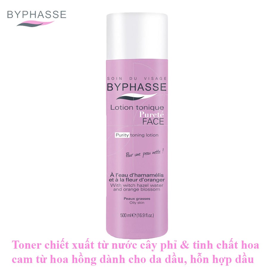 Nước Hoa Hồng Cho Mọi Loại Da Byphasse Face Lotion Toner 500ml  [3 Màu]