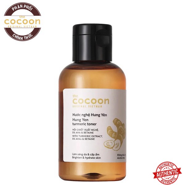 [Khuyến mãi Mỹ phẩm chính hãng] Nước Hoa Hồng Làm Sáng Da Từ Nước Nghệ Hưng Yên Cocoon Hung Yen Turmeric Toner 140ml