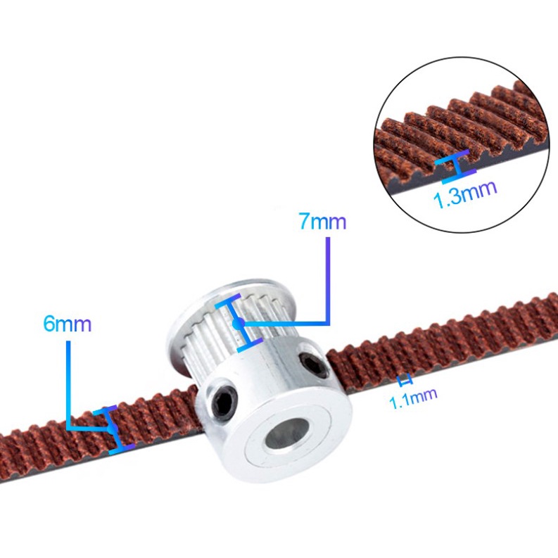 Dây đai curoa GT2 Rubber GT2 Timing Belt bản 6mm 10mm cao cấp chất liệu nỉ bố chống mài mòn cho Máy in 3D