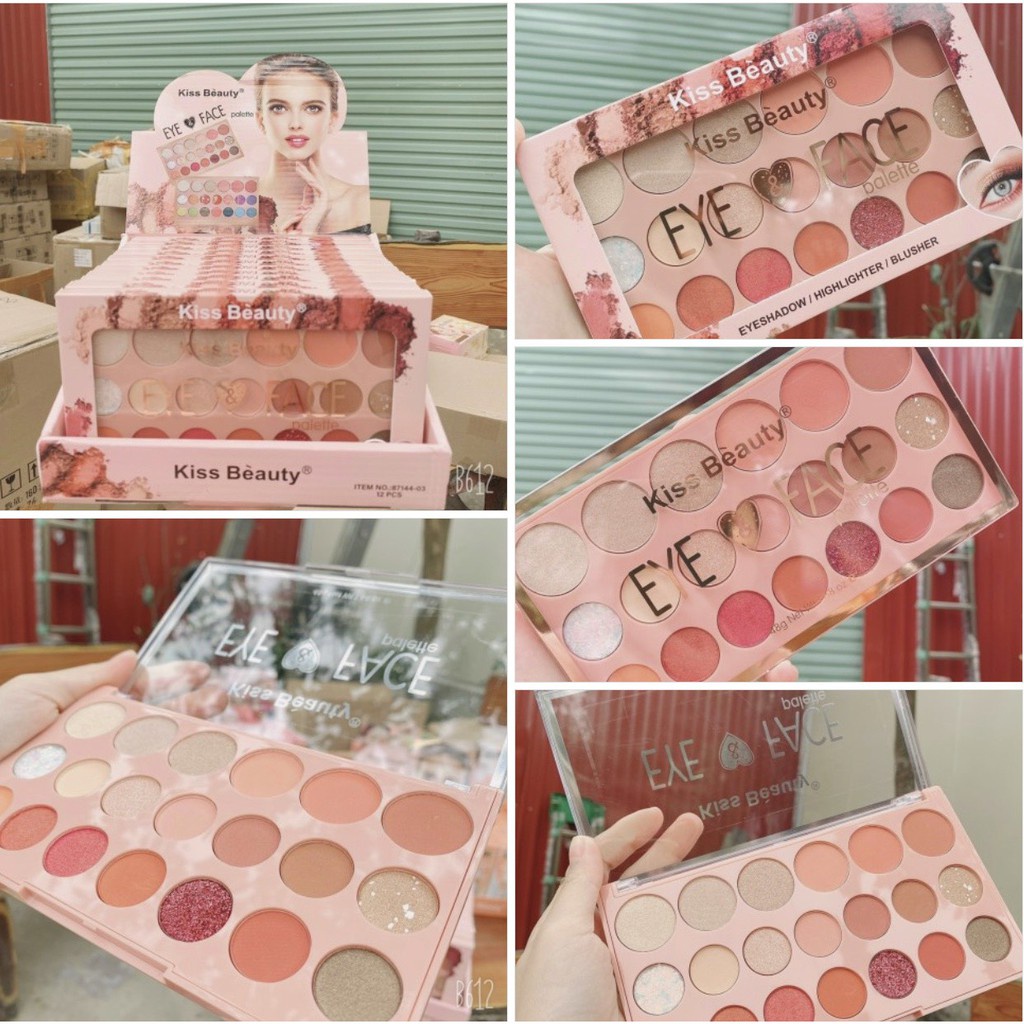 Phấn mắt má EYE FACE 20 ô của kissbeauty màu sáng và nhũ | BigBuy360 - bigbuy360.vn