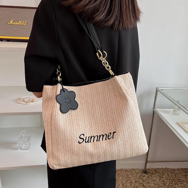 Túi đeo vai IELGY đan sợi cỡ lớn thời trang cho nữ