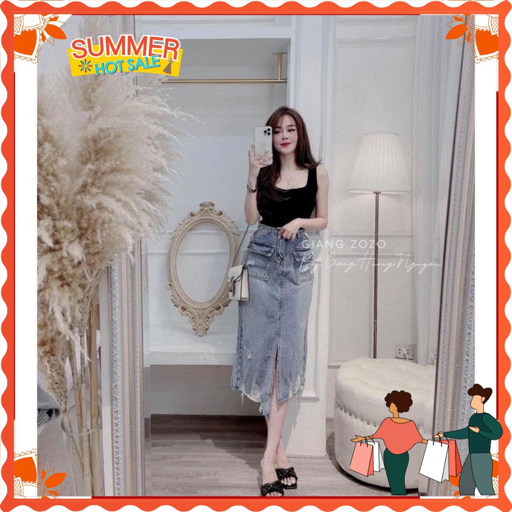 ÁO BA LỖ ZIP NỮ NGẮN 2 MÀU