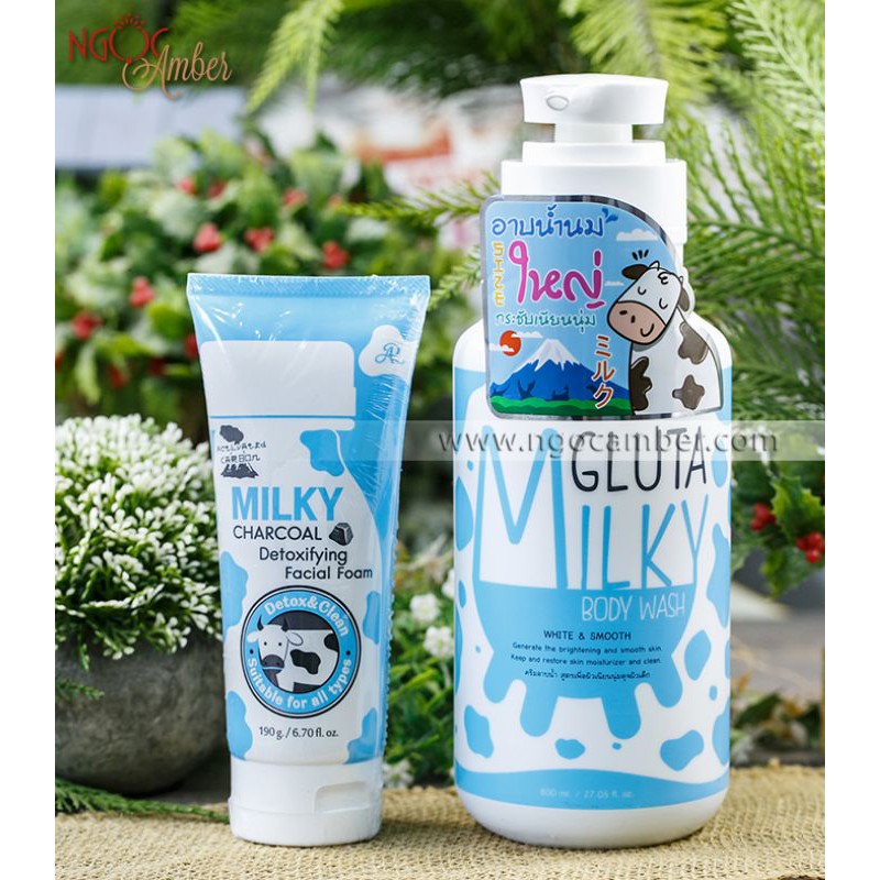 Sữa Tắm MILKY GLUTA 800ml Tặng Kèm Sữa Rửa Mặt Milky Gluta 190g Chính Hãng Thái