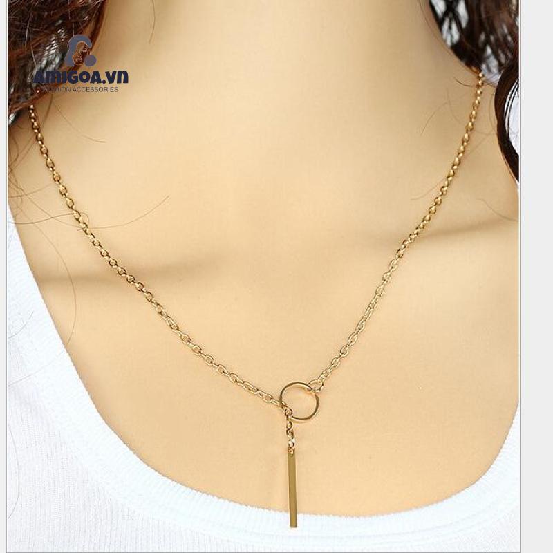 Vòng cổ Sợi Xích Ngắn Bằng Kim Loại Đơn Giản
