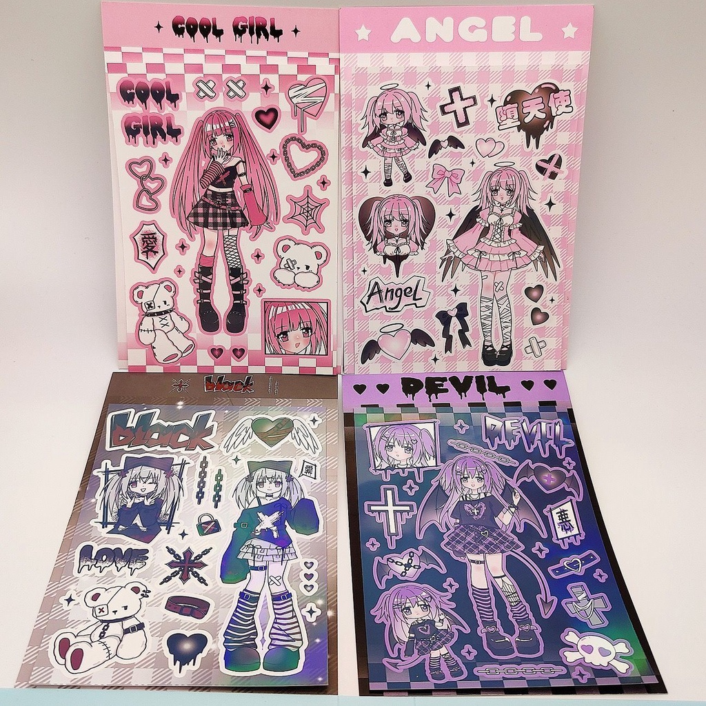 ❤Hàng Có Sẵn❤Sticker Dán Trang Trí Sổ Tay Hình Thiên Thần Hoạt Hình Đáng Yêu