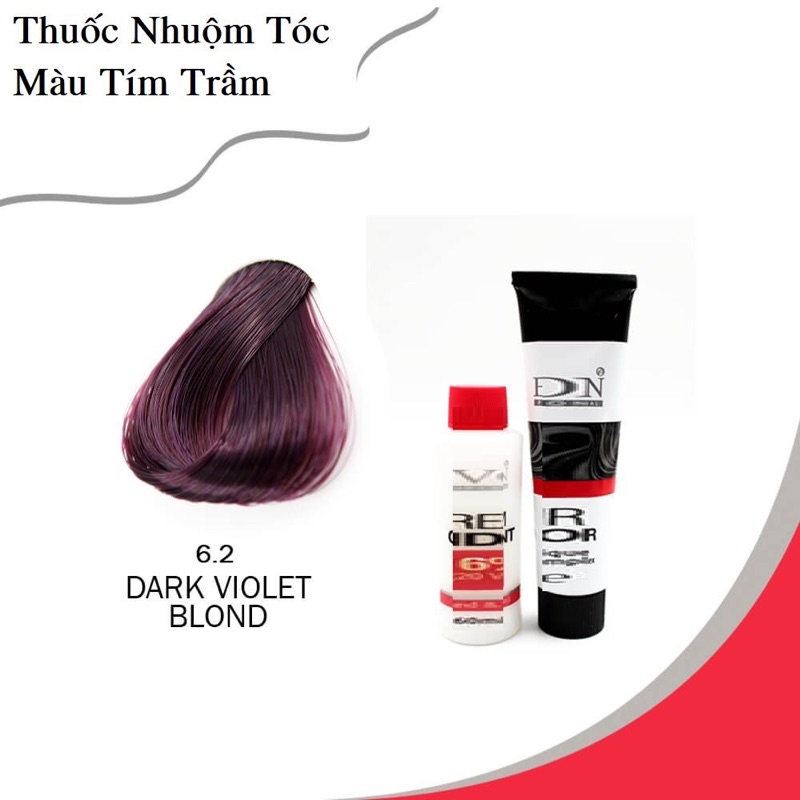 Thuốc Nhuộm Tóc Màu Tím Than, Tím Trầm 6/2 Dark Violet Blonde Hair Dye Cream