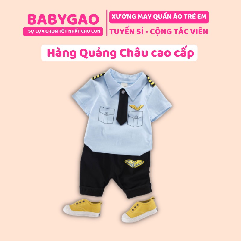 Bộ đồ bé trai BabyGao Hải Quân cực ngầu set gồm Quần + áo