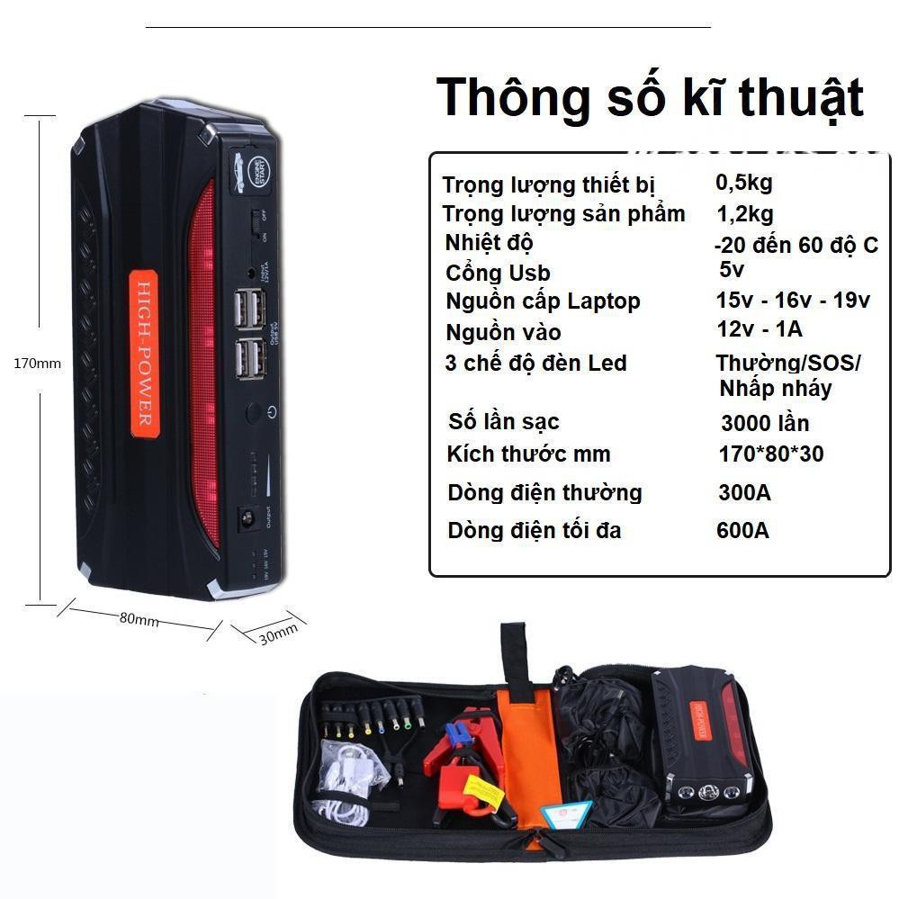 [Giảm giá]  Bộ Pin dự phòng kiêm kích nổ ô tô đa năng High Power TM18B 68800mAh mới 2020