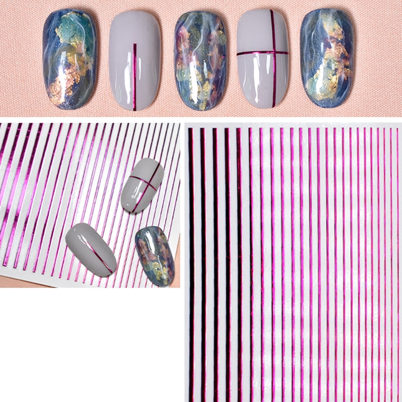 [Hàng mới về] Miếng dán móng tay trang trí hình sọc 3D độc đáo