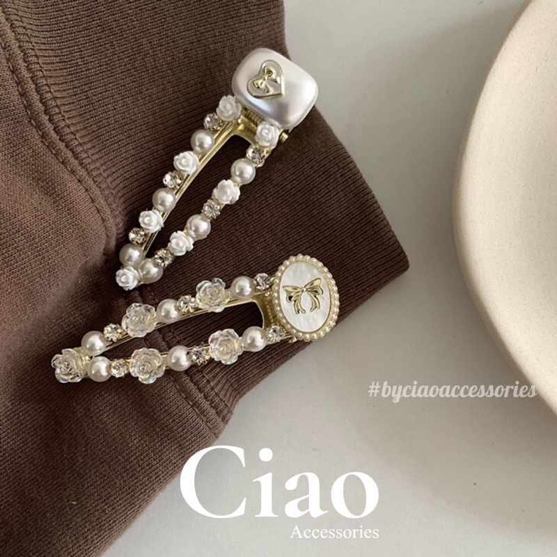 [HOẢ TỐC 1H] Kẹp tóc/ Phụ kiện tóc kim loại thiết kế đính đá sang trọng mã 19 Ciao accessories