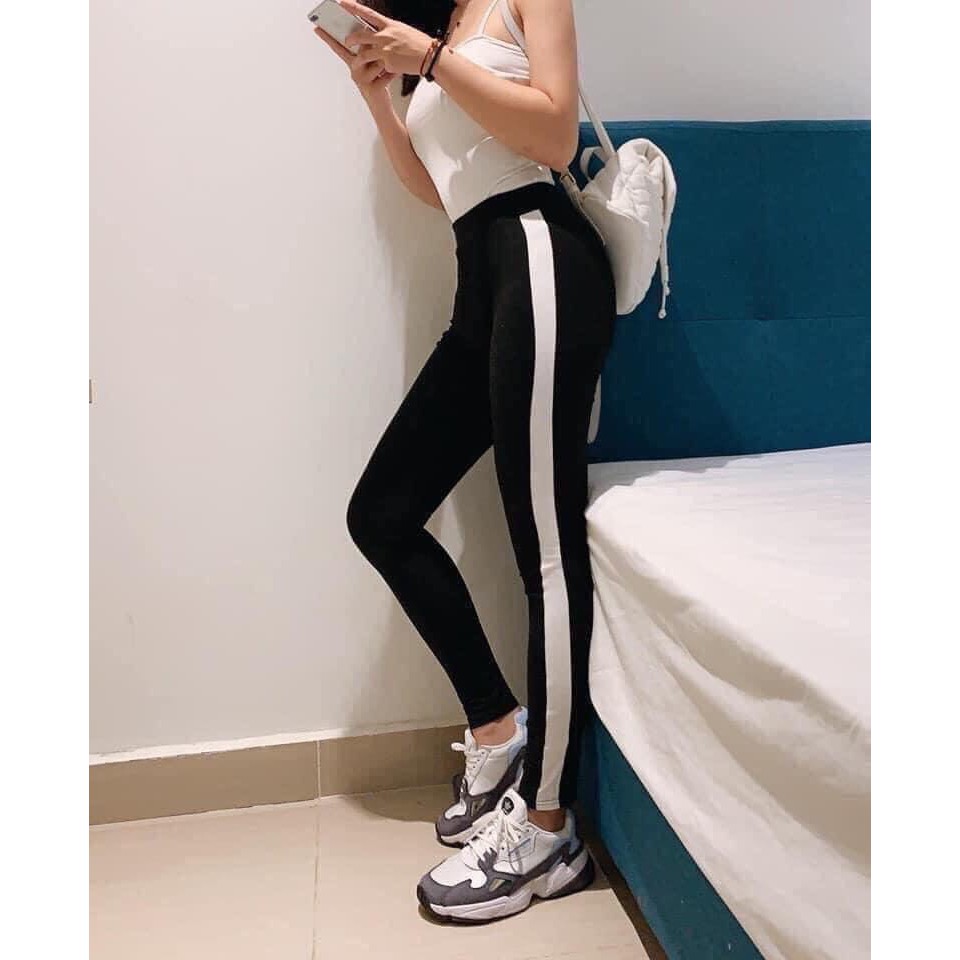 Quần legging 1 sọc dọc chất thun thái lan